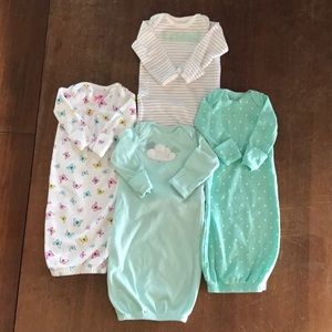 Newborn Baby Girl 4 Piece Sleeper Gowns